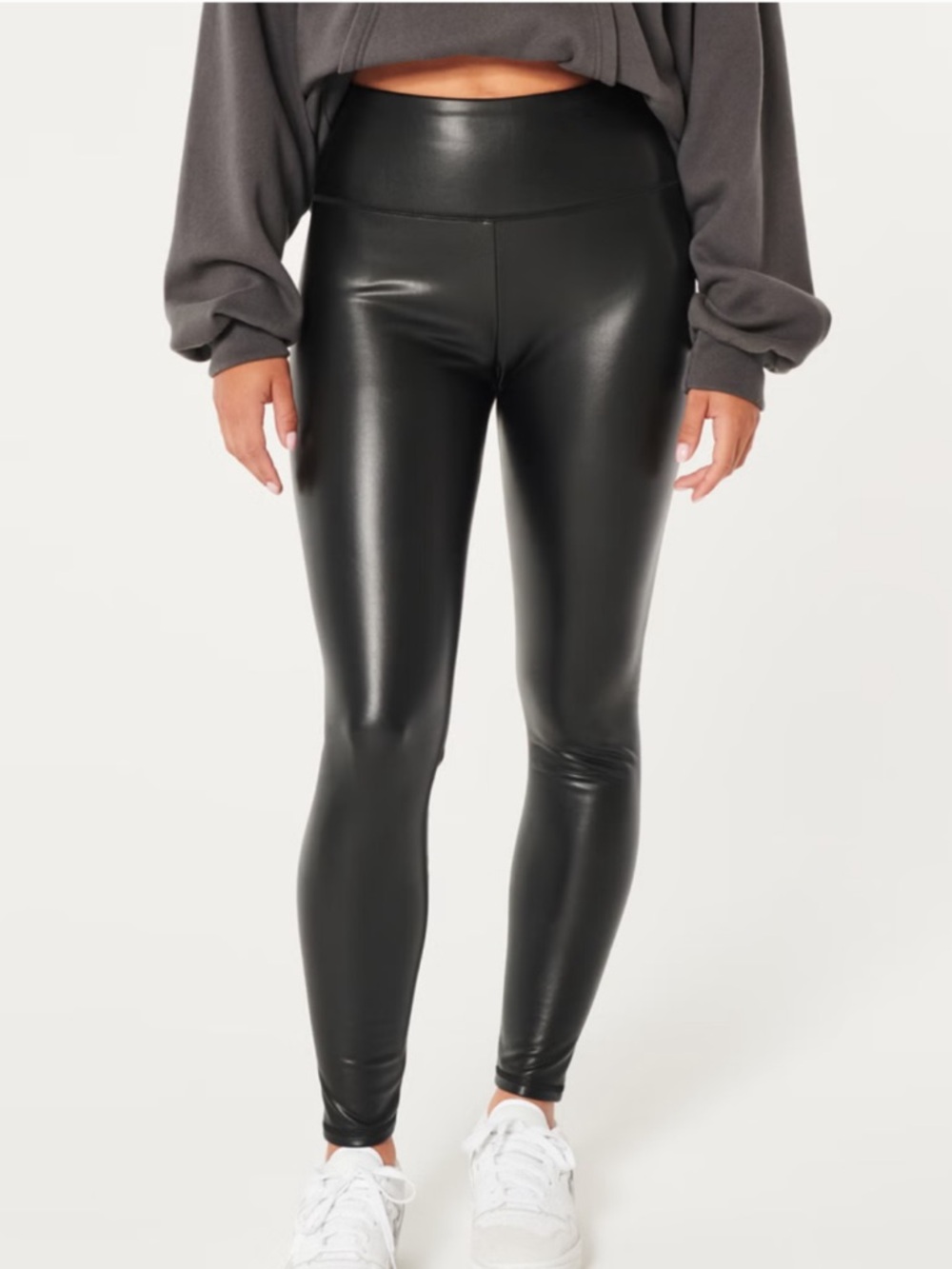 Ultra High-Rise Vegan Leather Leggings - Black